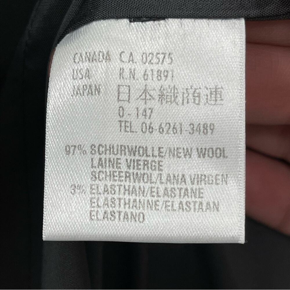 Escada Margaretha Ley Wool Contrast Stitch Denim Look Gray 2 Button Blazer US 12 - Picture 9 of 10